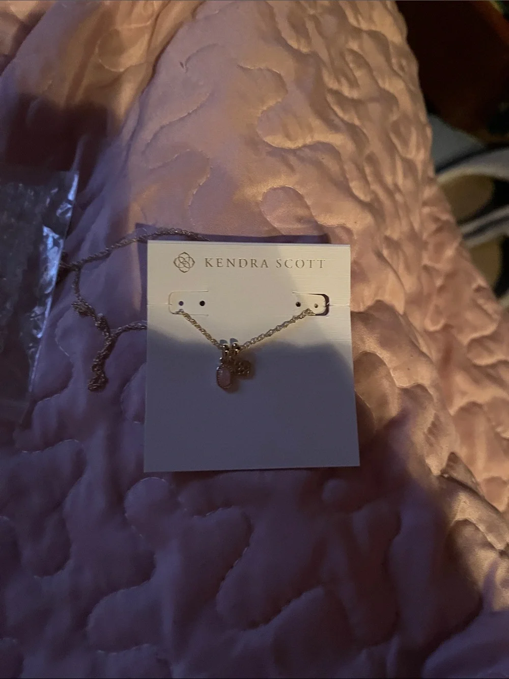 Kendra Scott Gold-Tone Necklace with Light Pink Pendant